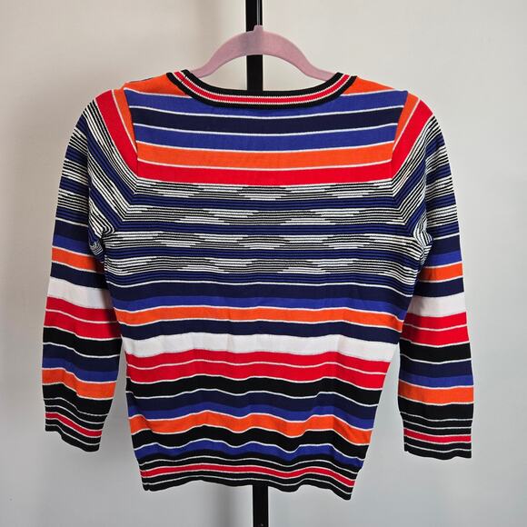 Claudia Strater Amsterdam Light Sweater Pullover Orange Metallic Stripe 36 US 4 - Picture 5 of 7